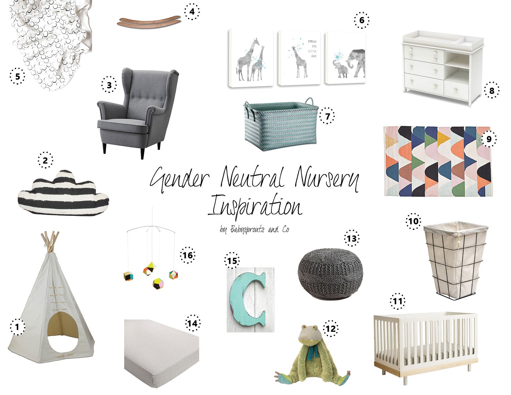 Gender Neutral Nursery Inspiration for Expecting Moms | My Favorites - babysprouts clothing company
