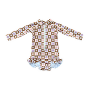 Girl's One-Piece Ruffle Rash Guard Swimsuit