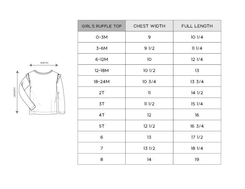 Girl's Long Sleeve Ruffle Top