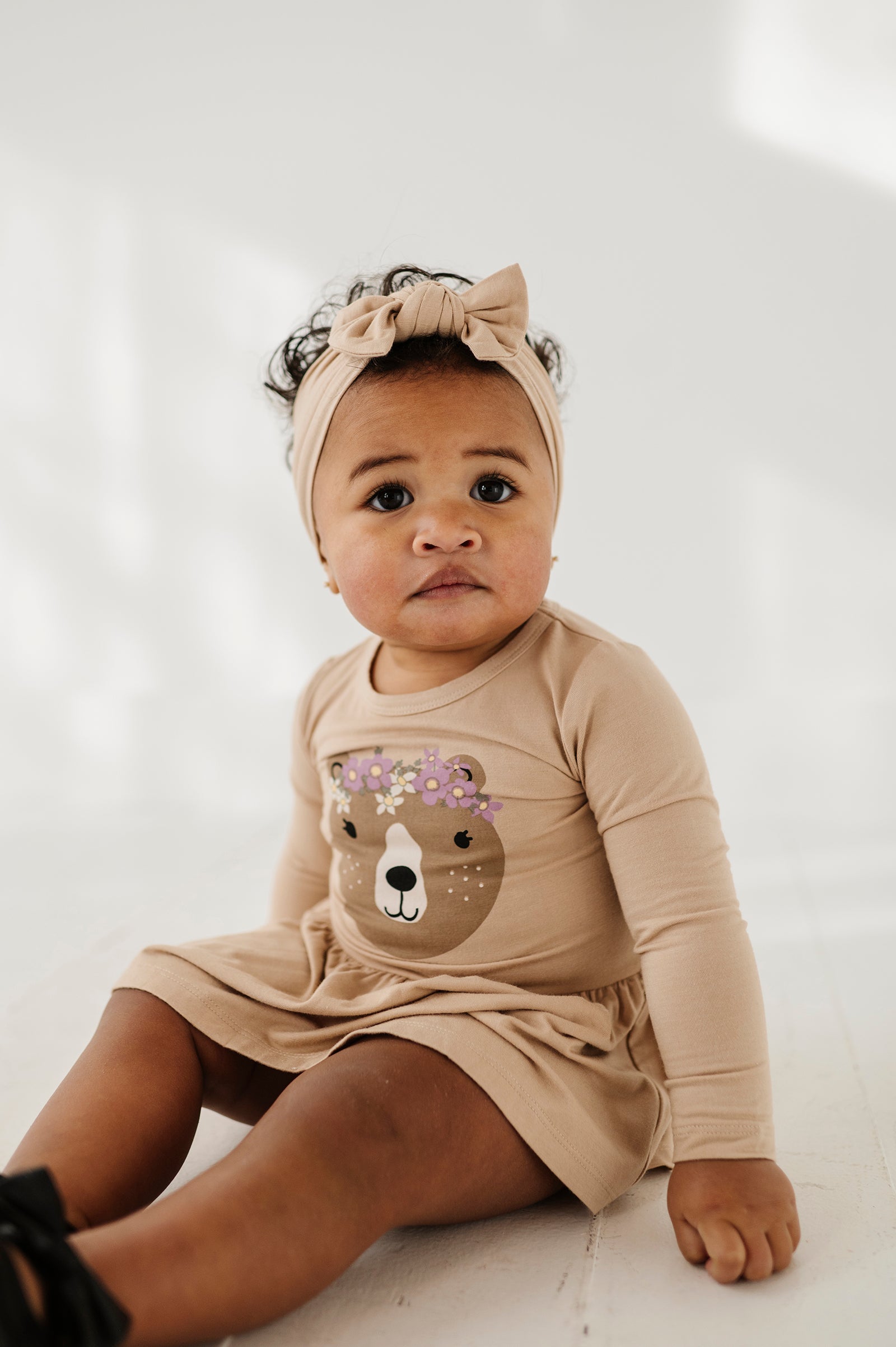 Baby Girl Long Sleeve Bodysuit Dress Set