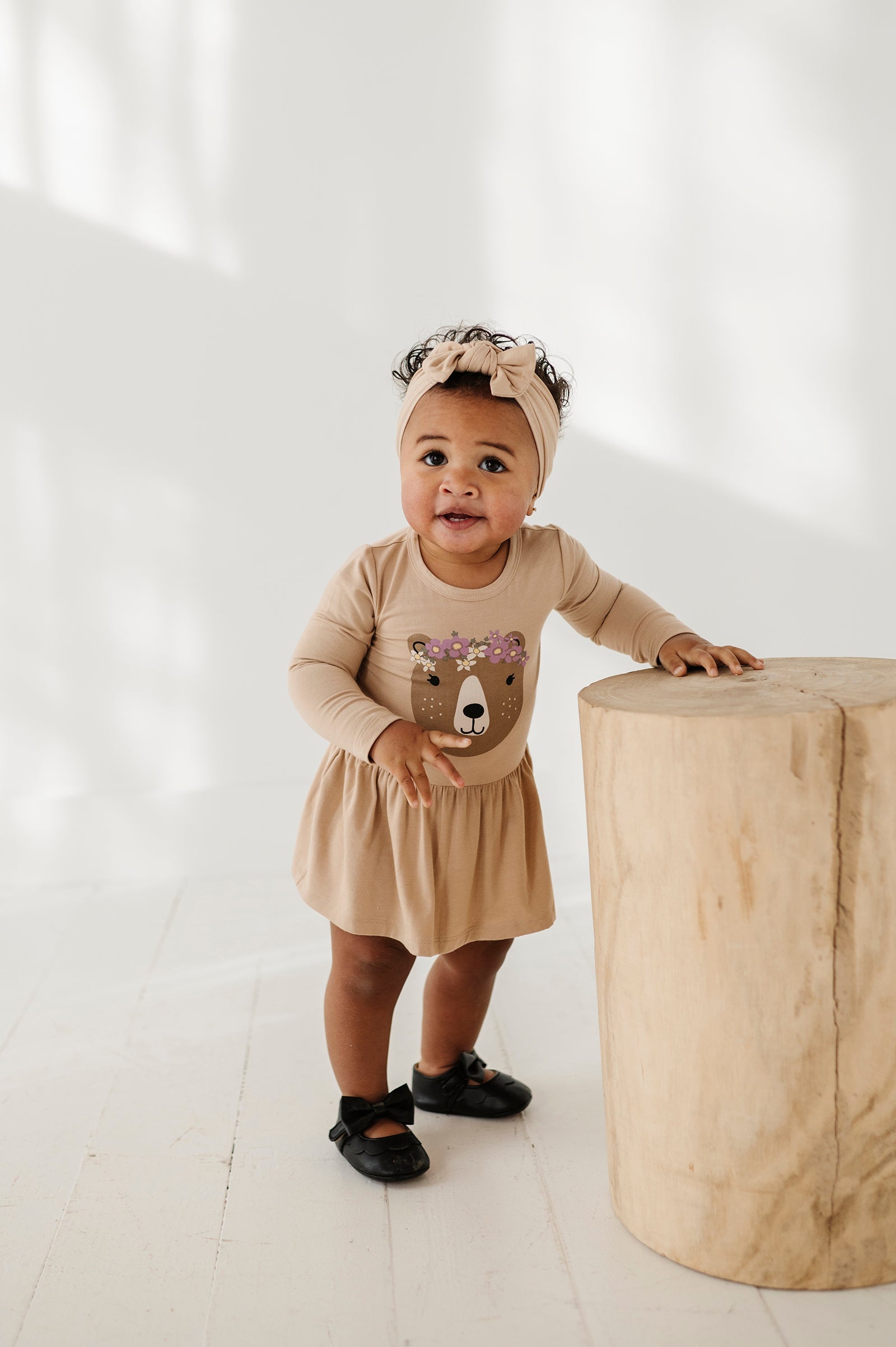 Baby Girl Long Sleeve Bodysuit Dress Set
