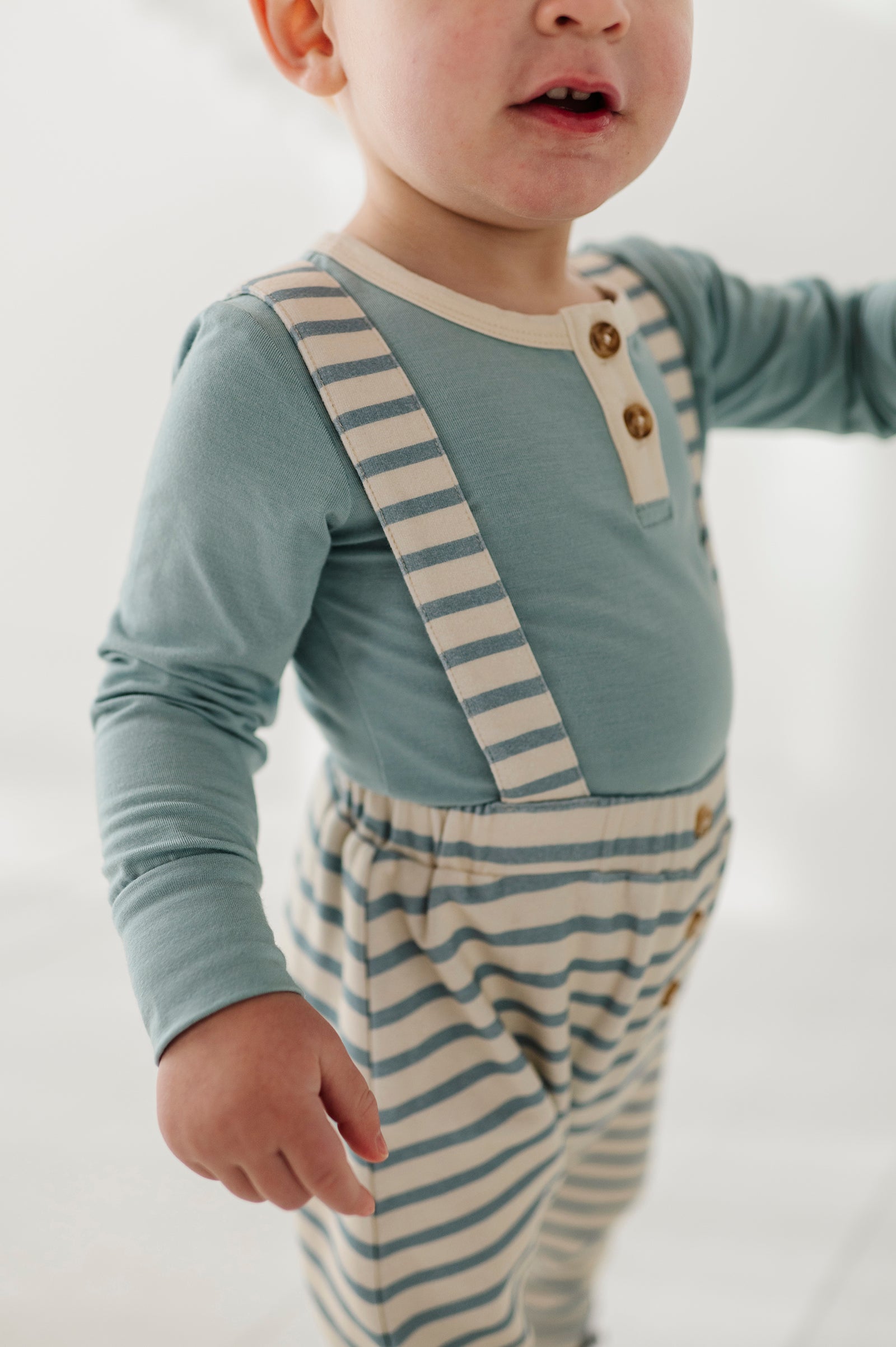 Henley Bodysuit & Suspenders Set