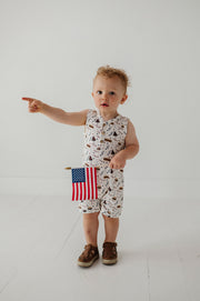 Boy's Sleeveless Romper