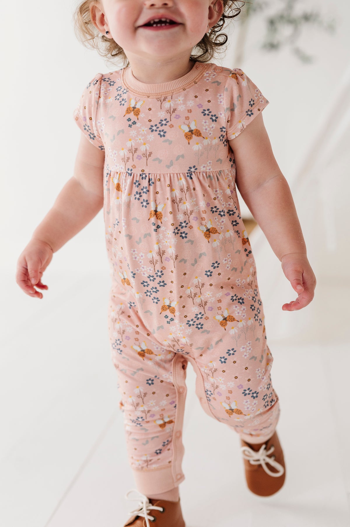 Girl's Short Sleeve Pant Romper