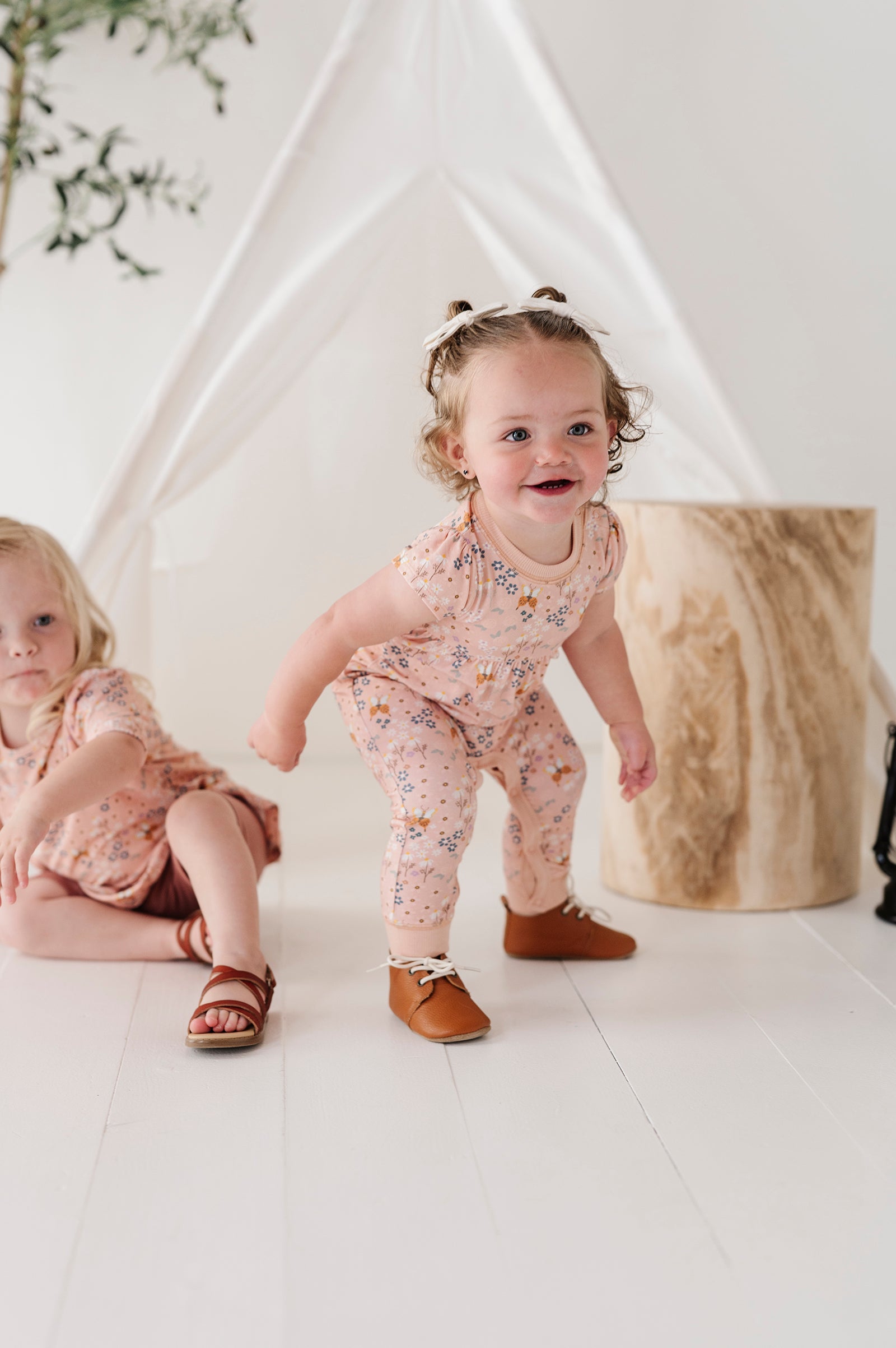 Girl's Short Sleeve Pant Romper