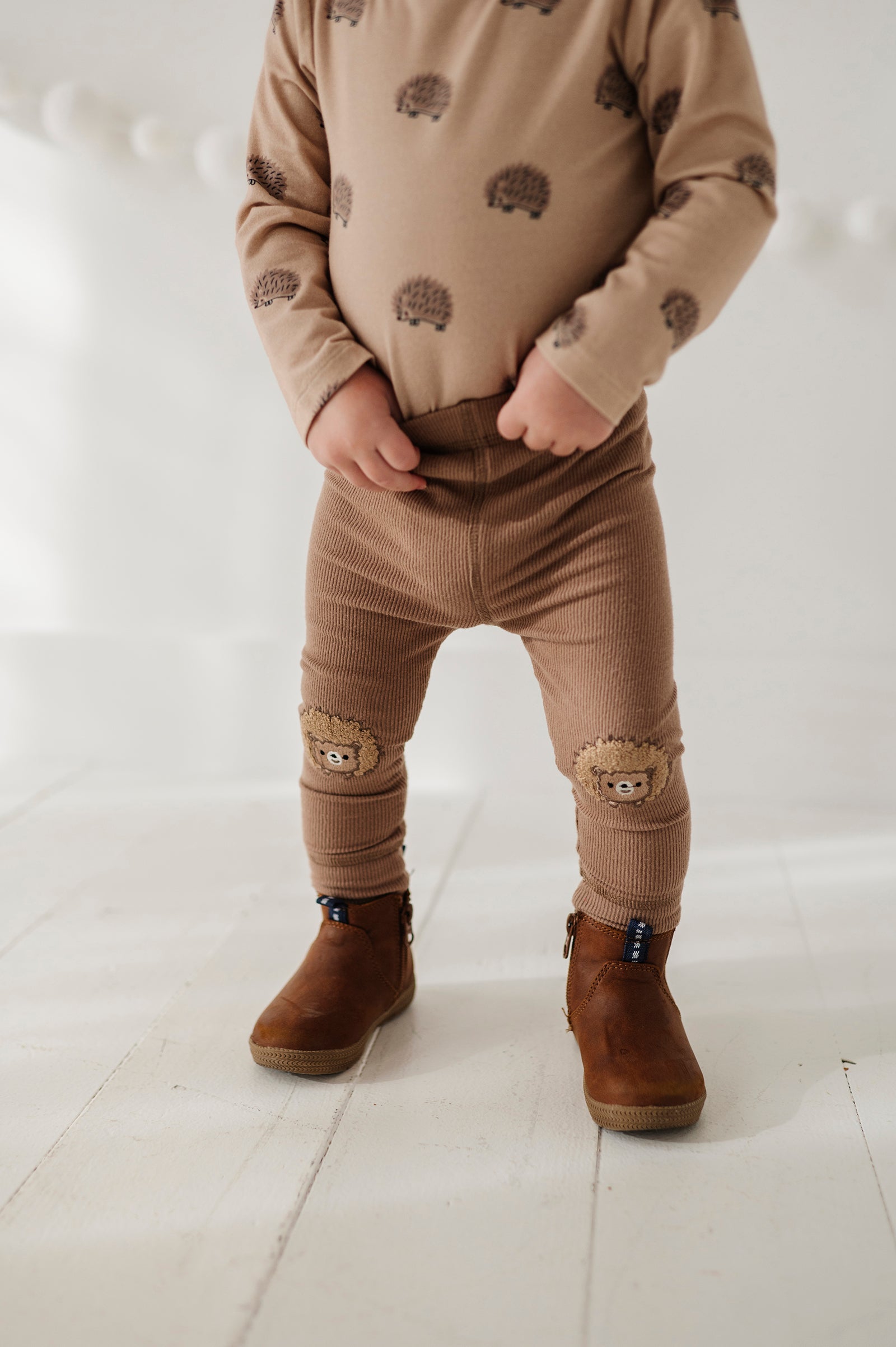 Patch Ribbed Leggings