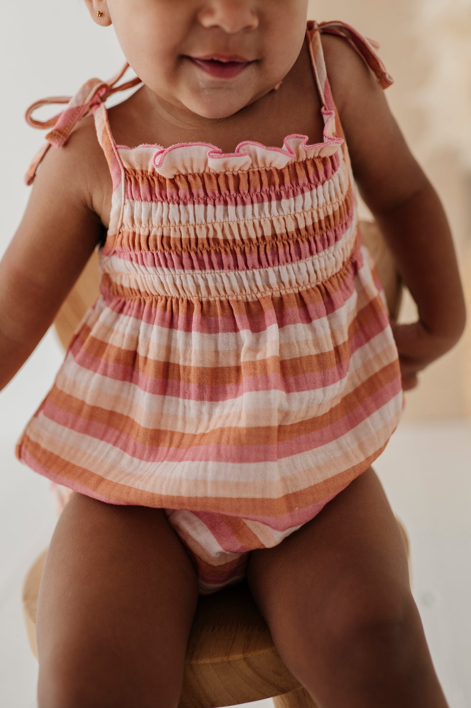 Tie-Smocked Bodysuit