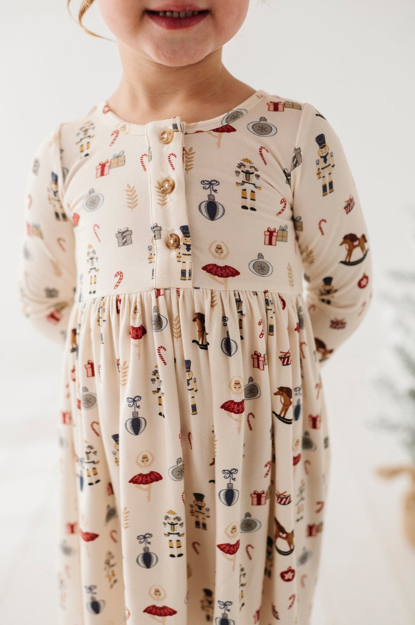 Girl's Long Sleeve Henley Dress - babysprouts clothing company