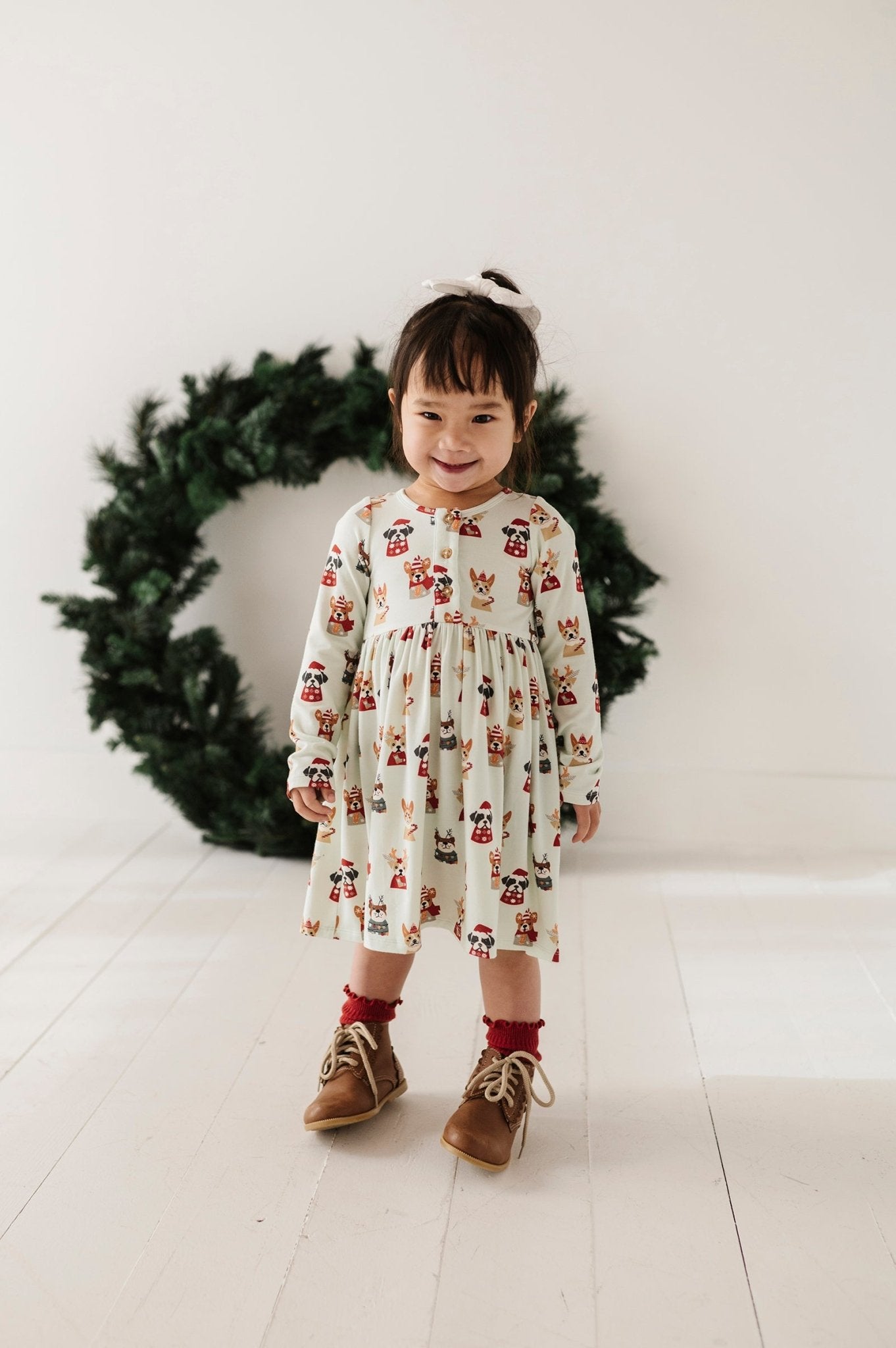 Girl's Long Sleeve Henley Dress - babysprouts clothing company