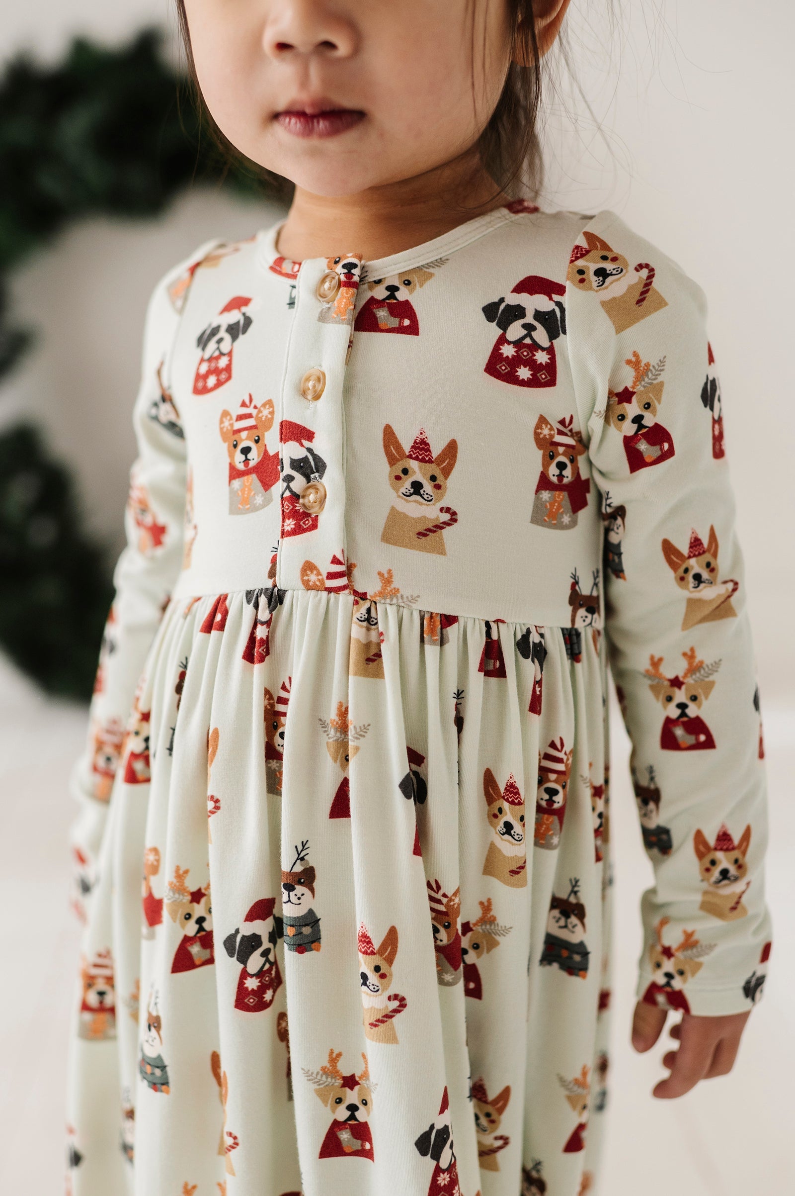 Girl's Long Sleeve Henley Dress