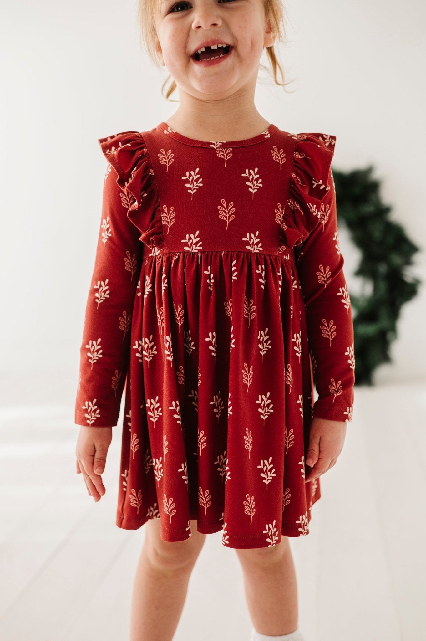 Long Sleeve Ruffle Dress - babysprouts clothing company