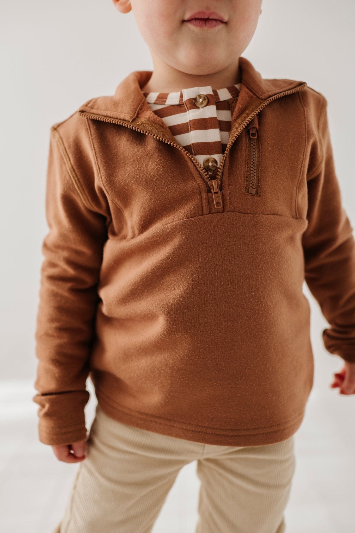 Boy's 3/4 Fleece Zip Sweatshirt - babysprouts clothing company
