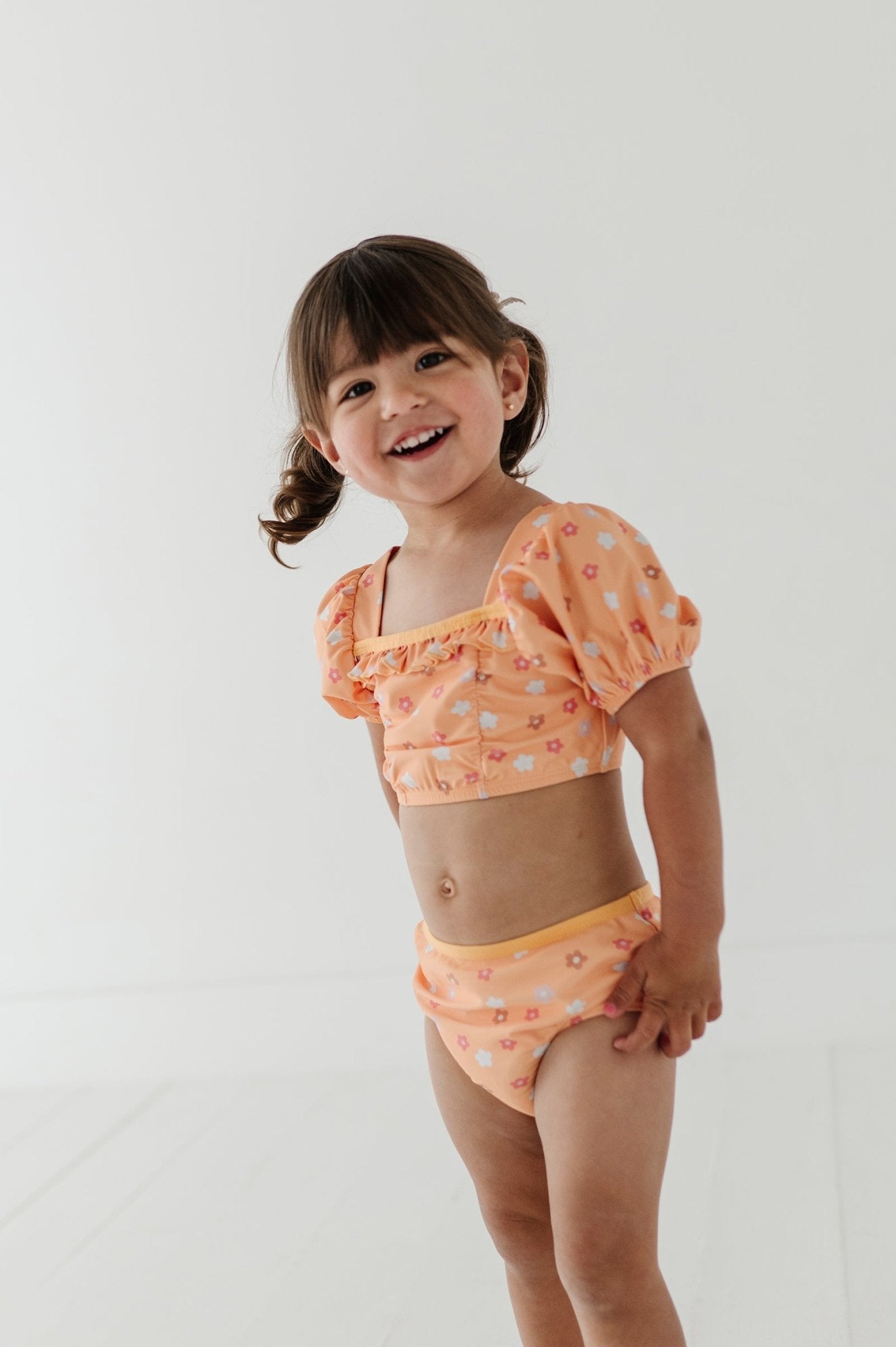 Girl's Puff Sleeve Swimsuit - babysprouts clothing company