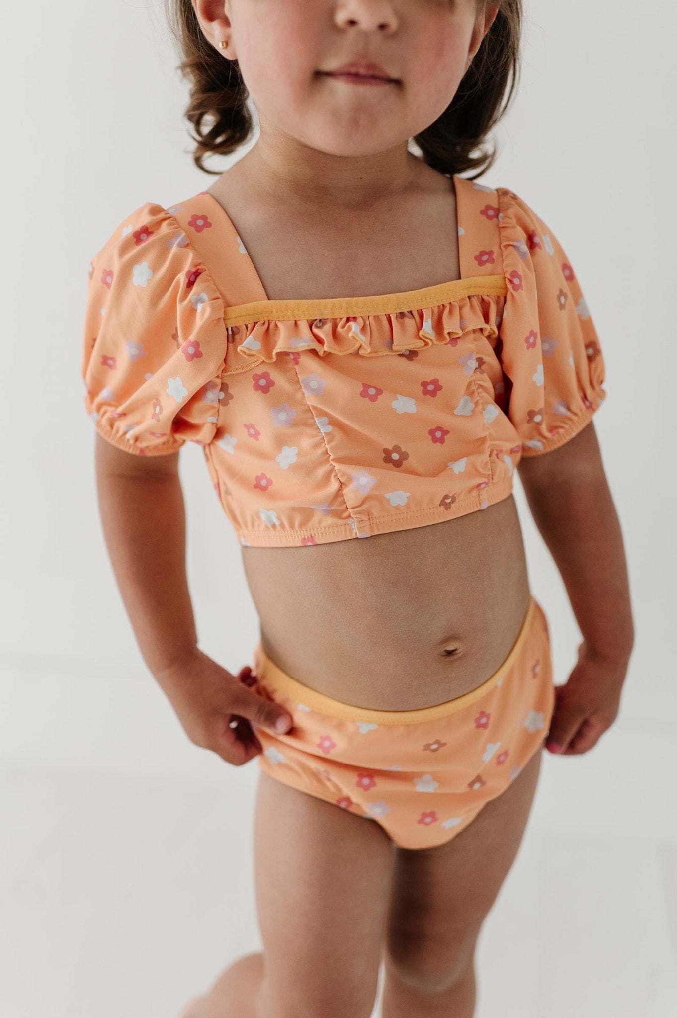 Girl's Puff Sleeve Swimsuit - babysprouts clothing company