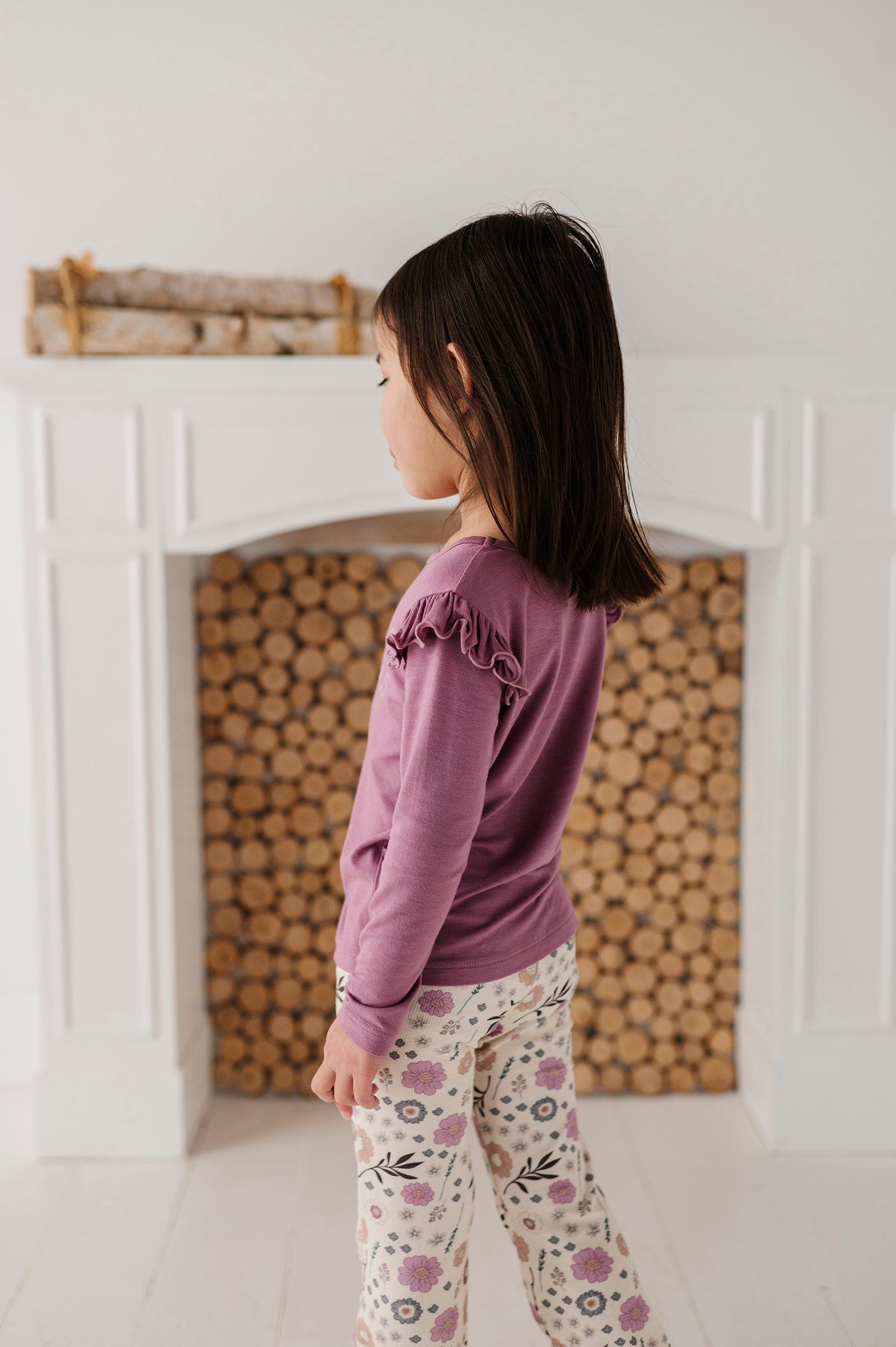 Girl's Long Sleeve Ruffle Top