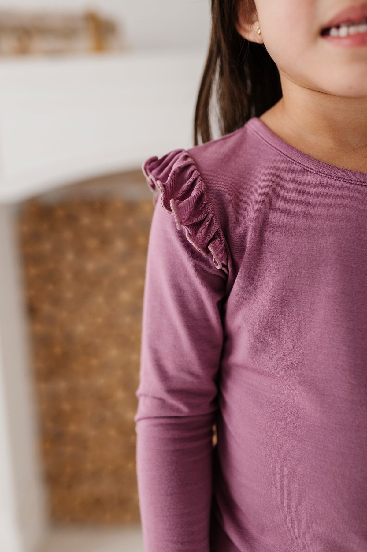 Girl's Long Sleeve Ruffle Top
