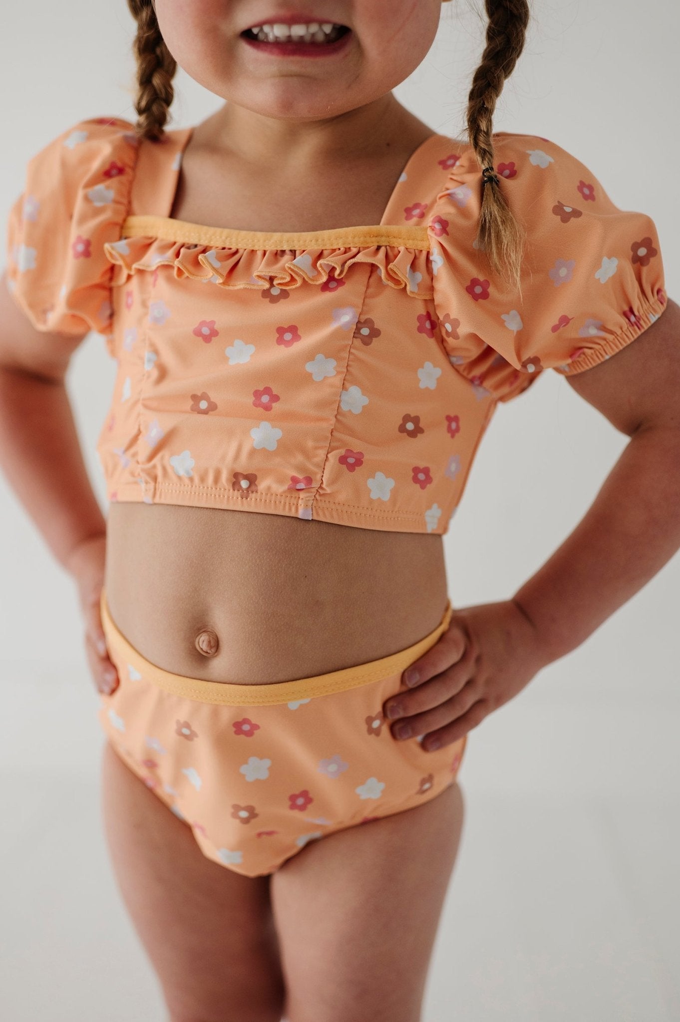 Girl's Puff Sleeve Swimsuit - babysprouts clothing company