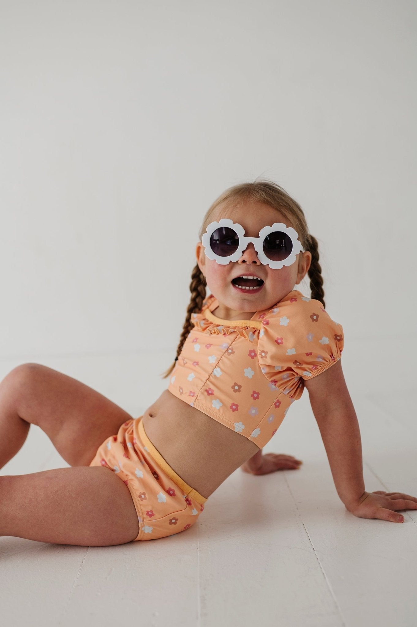 Girl's Puff Sleeve Swimsuit - babysprouts clothing company