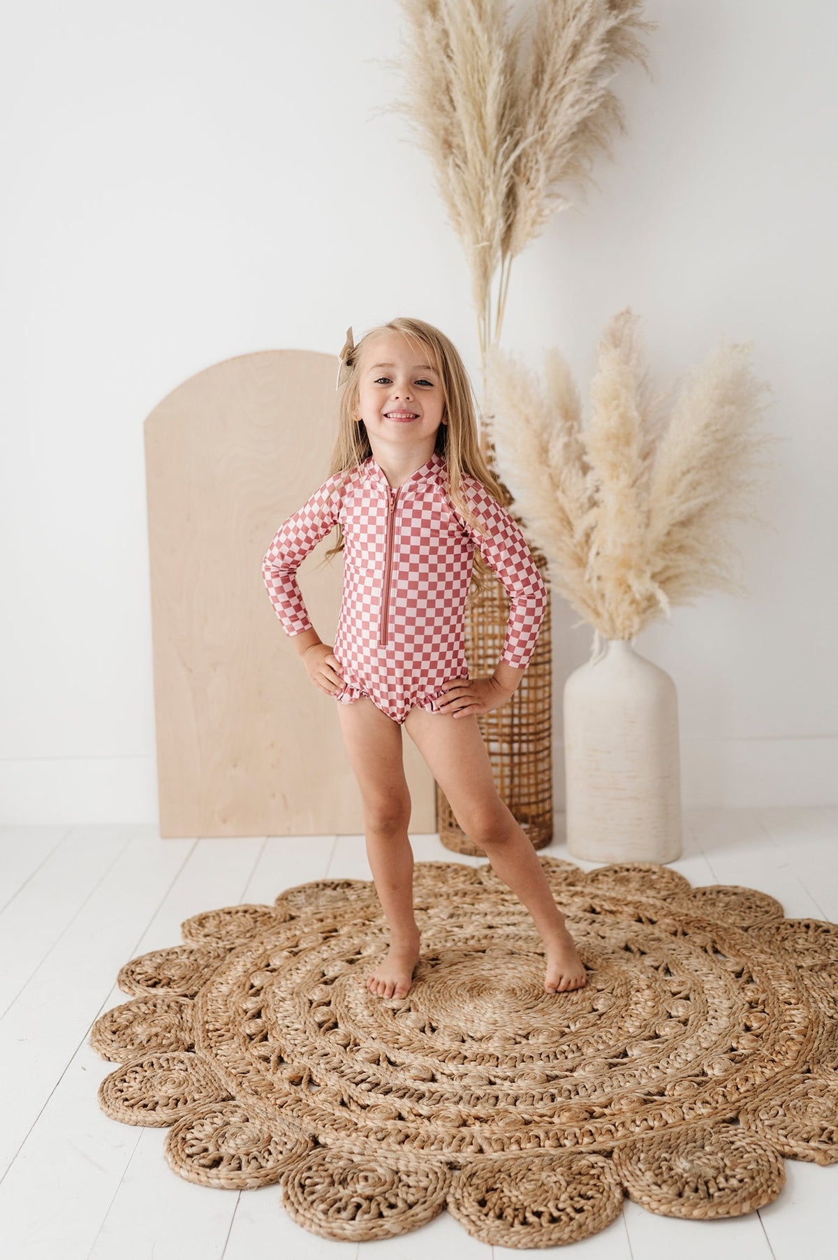 Girl's One-Piece Ruffle Rashguard Swim Suit SAMPLES