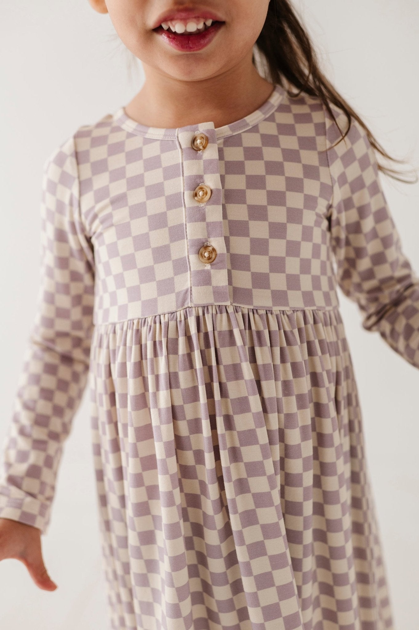 Girl's Long Sleeve Henley Dress - babysprouts clothing company