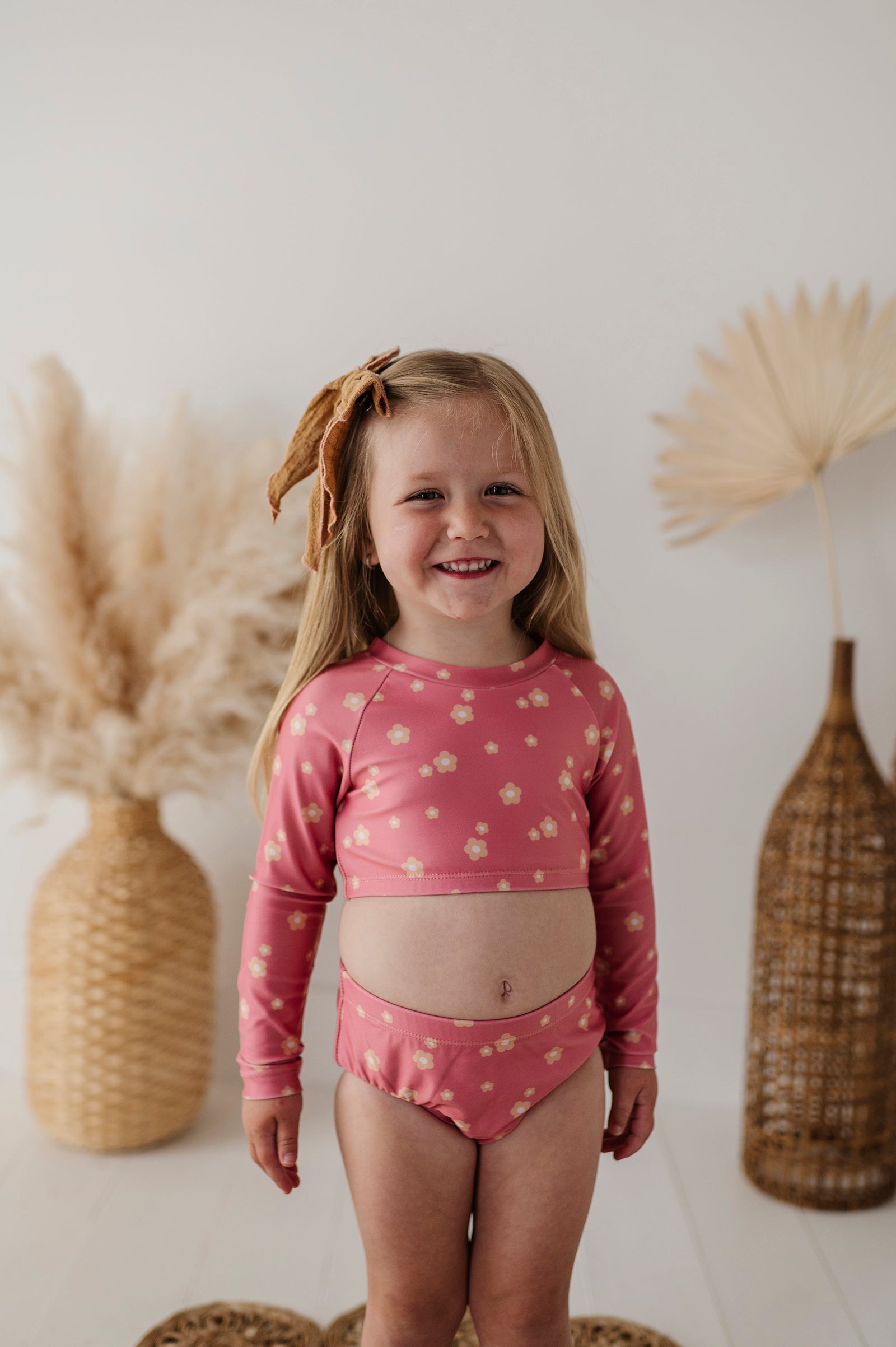 Girl's Two-Piece Crop Swim Set