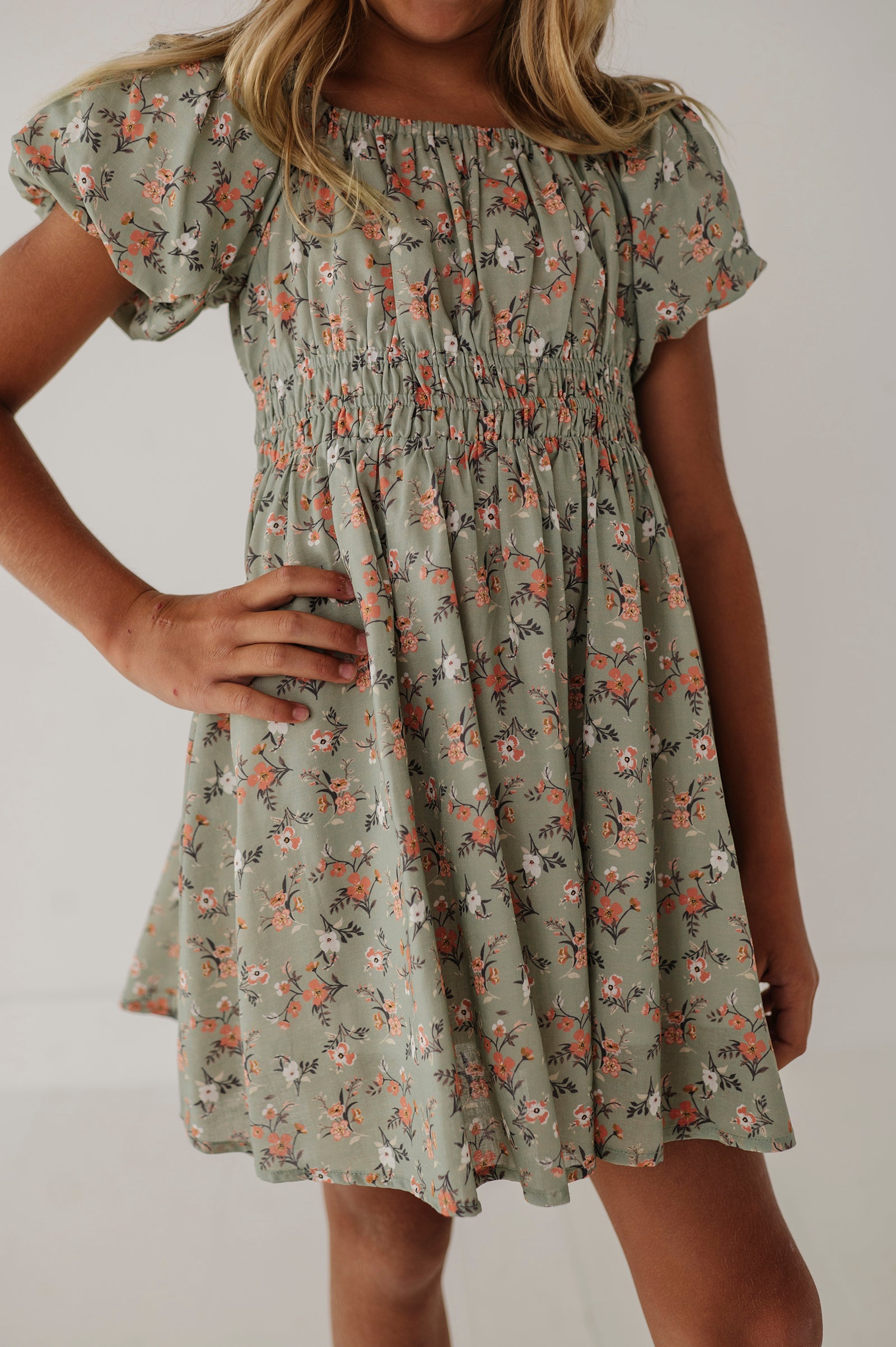 Peasant Bubble Sleeve Dress