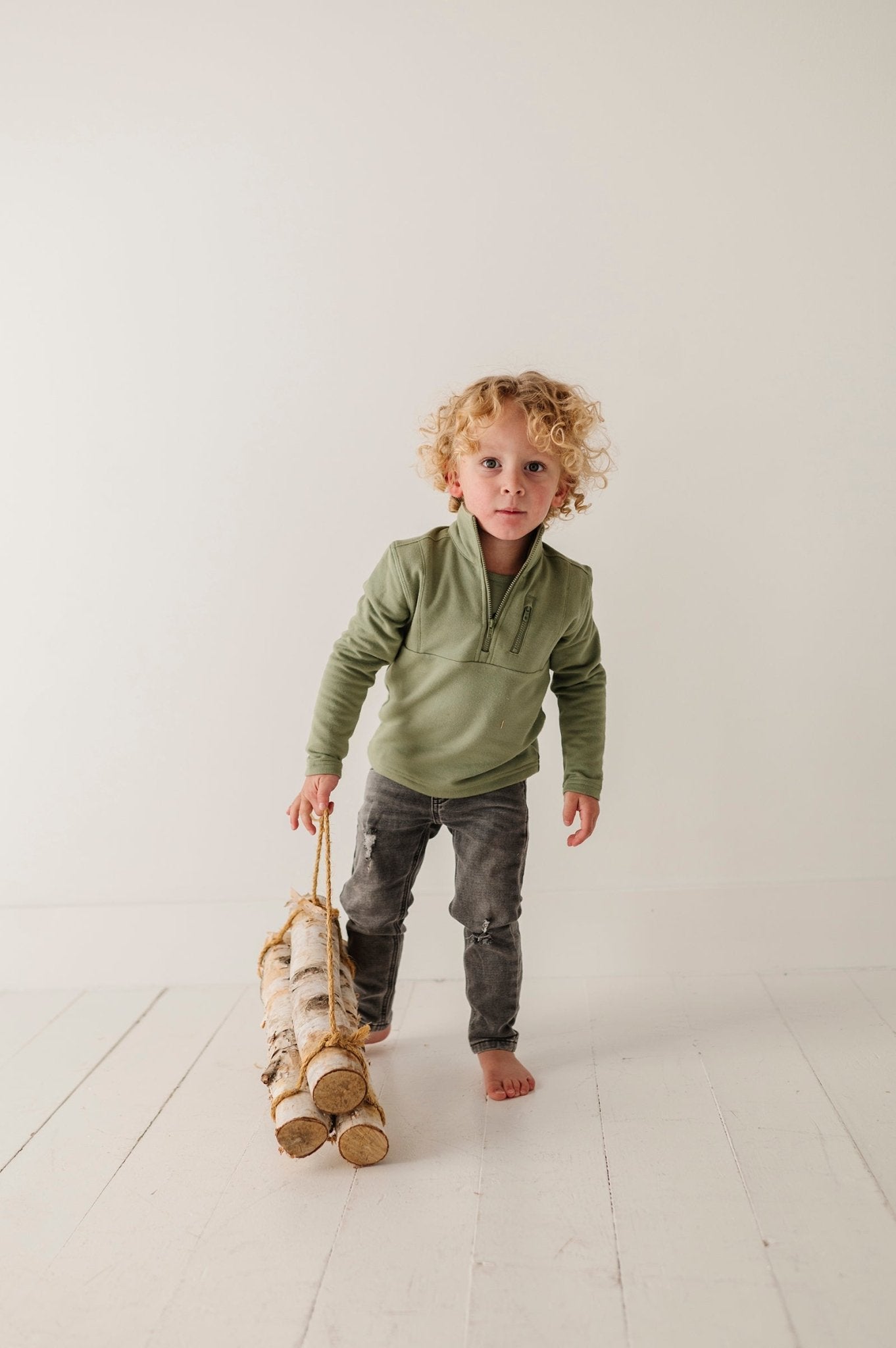 Boy's 3/4 Fleece Zip Sweatshirt - babysprouts clothing company