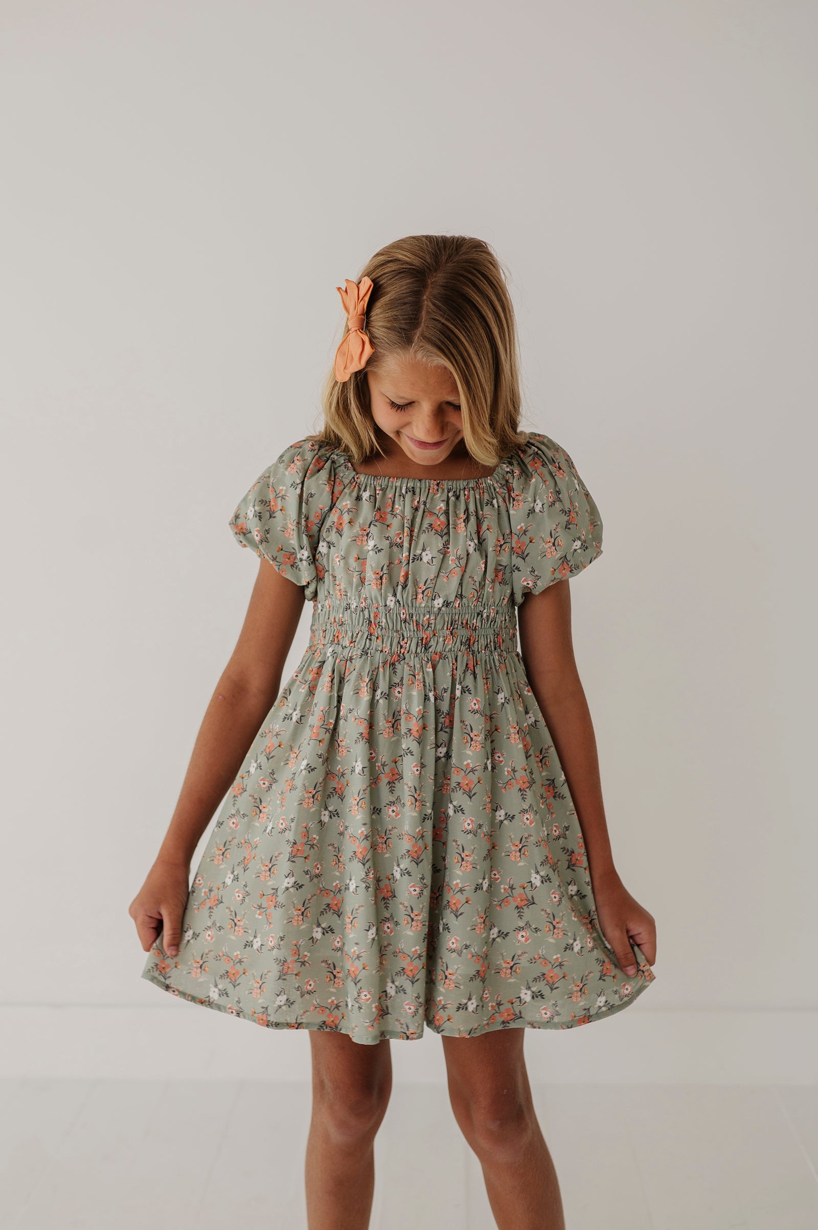 Peasant Bubble Sleeve Dress