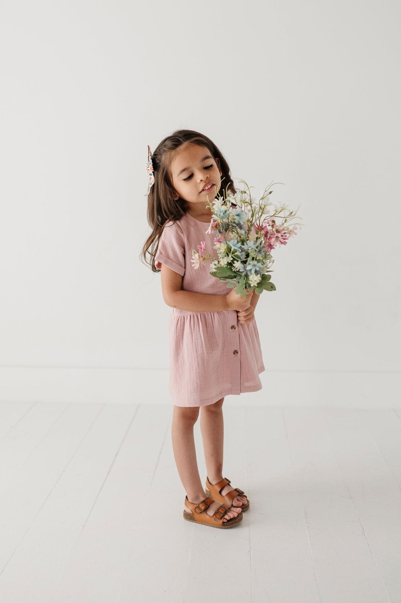 Gauze Button Dress - babysprouts clothing company
