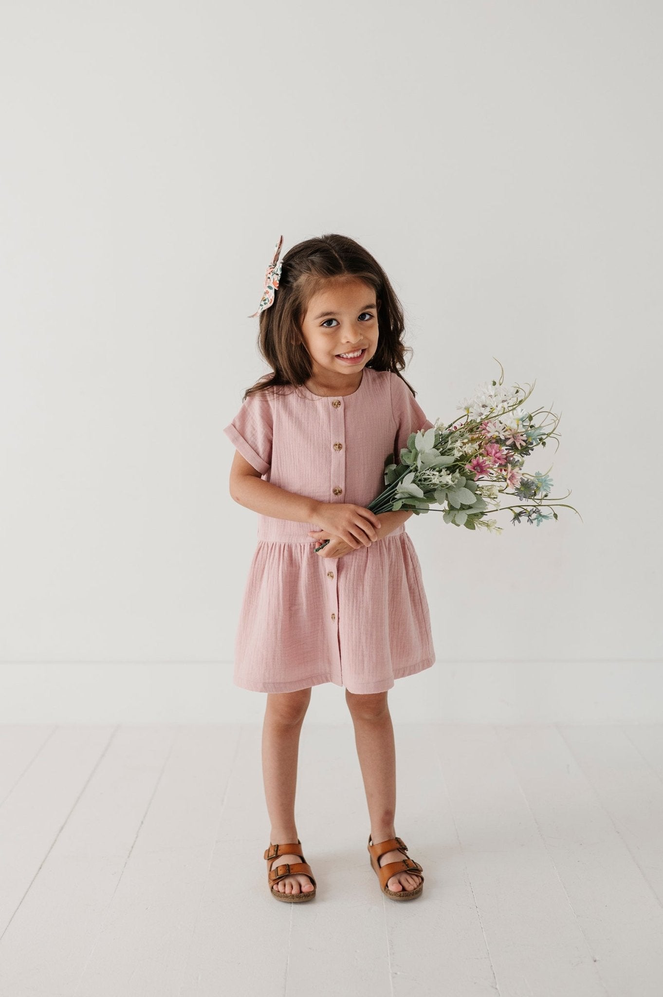 Gauze Button Dress - babysprouts clothing company