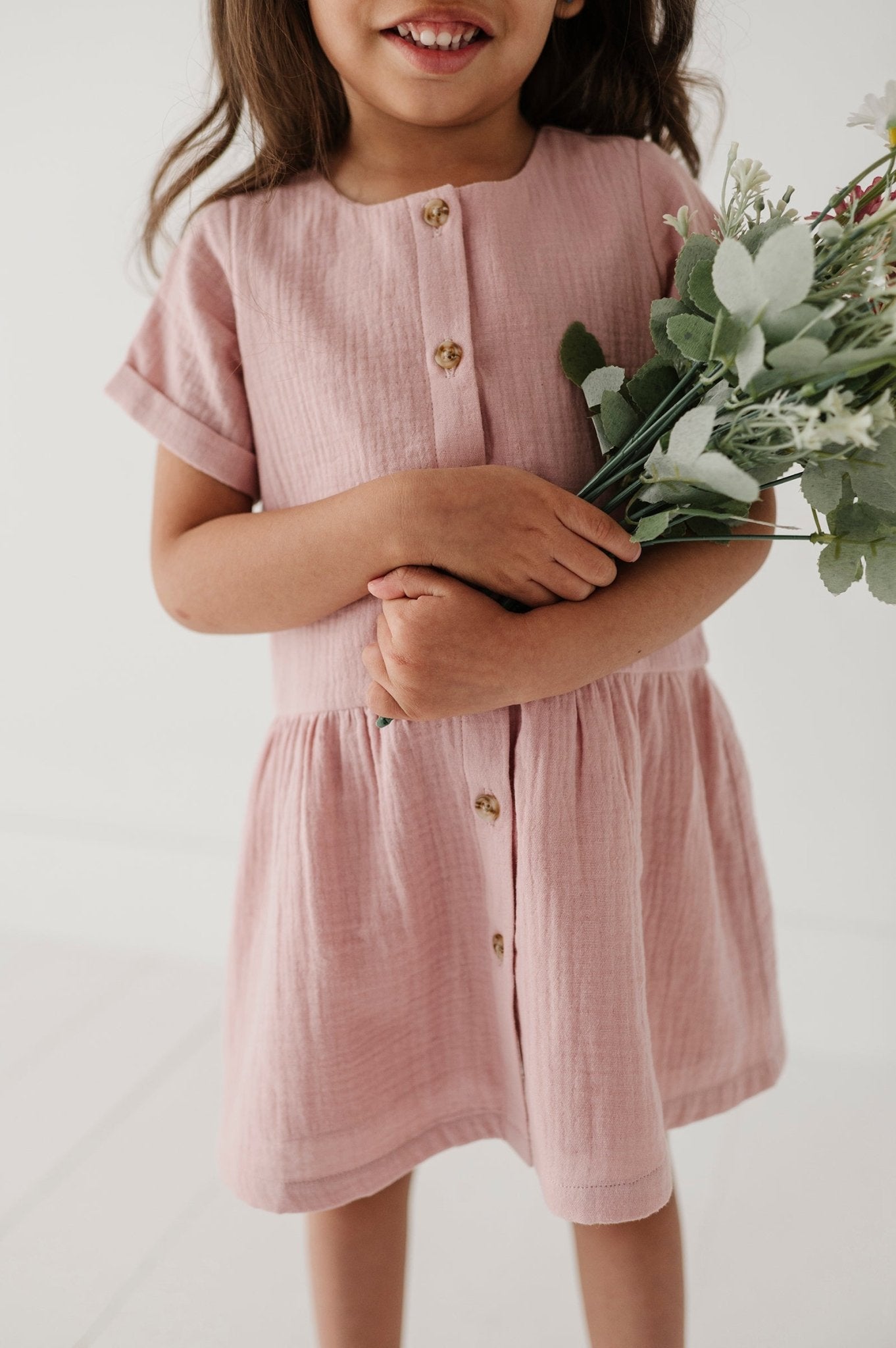 Gauze Button Dress - babysprouts clothing company