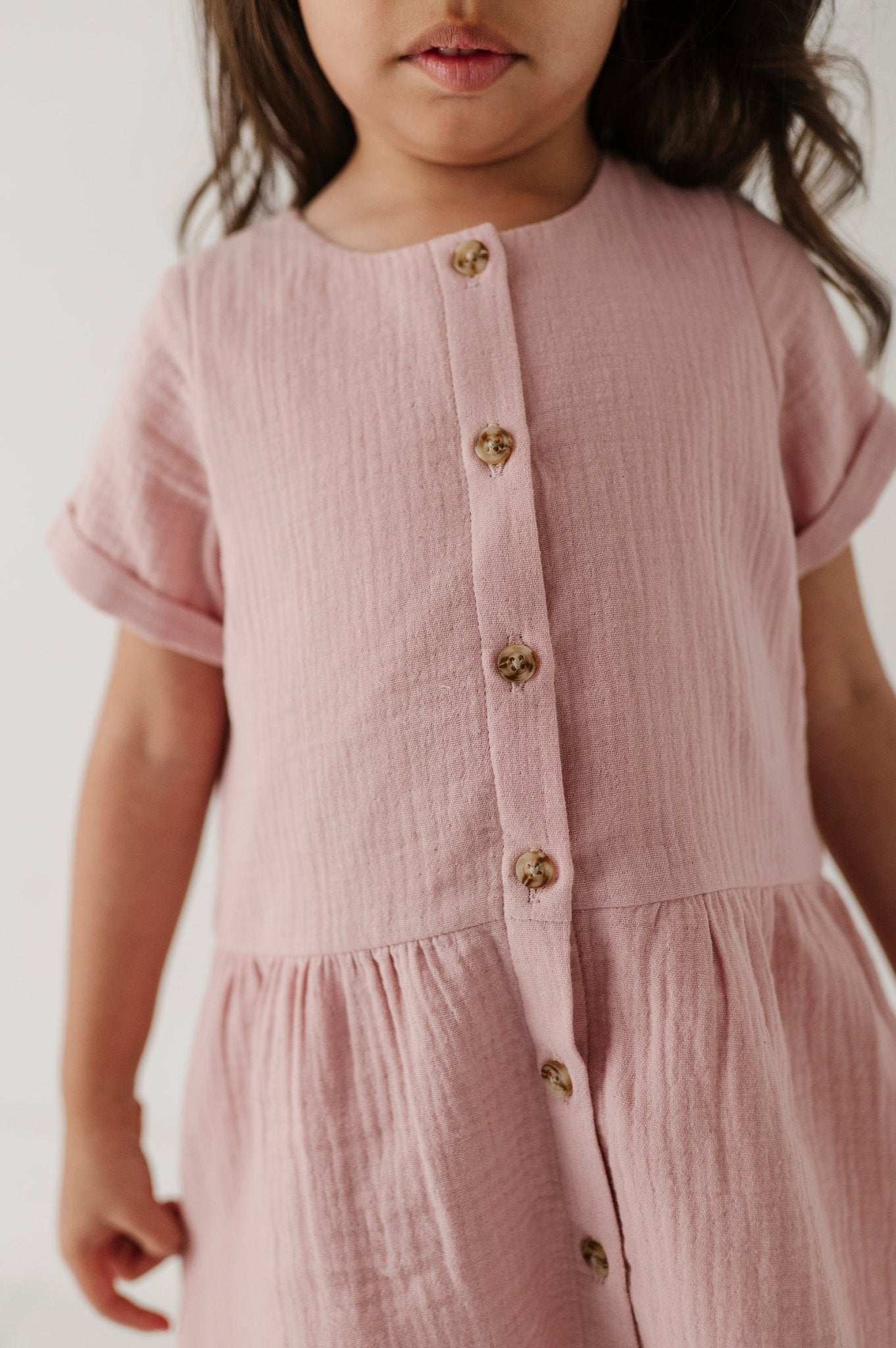 Gauze Button Dress - babysprouts clothing company