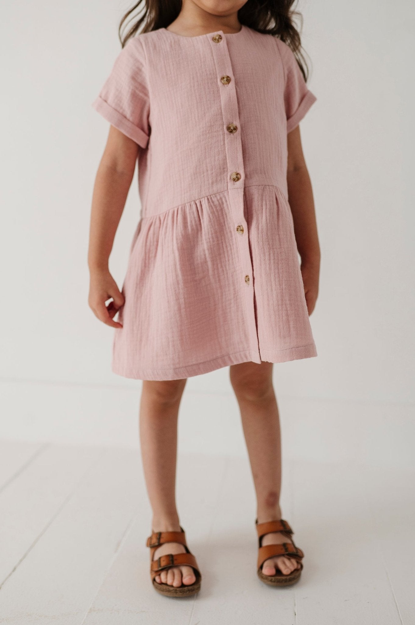 Gauze Button Dress - babysprouts clothing company