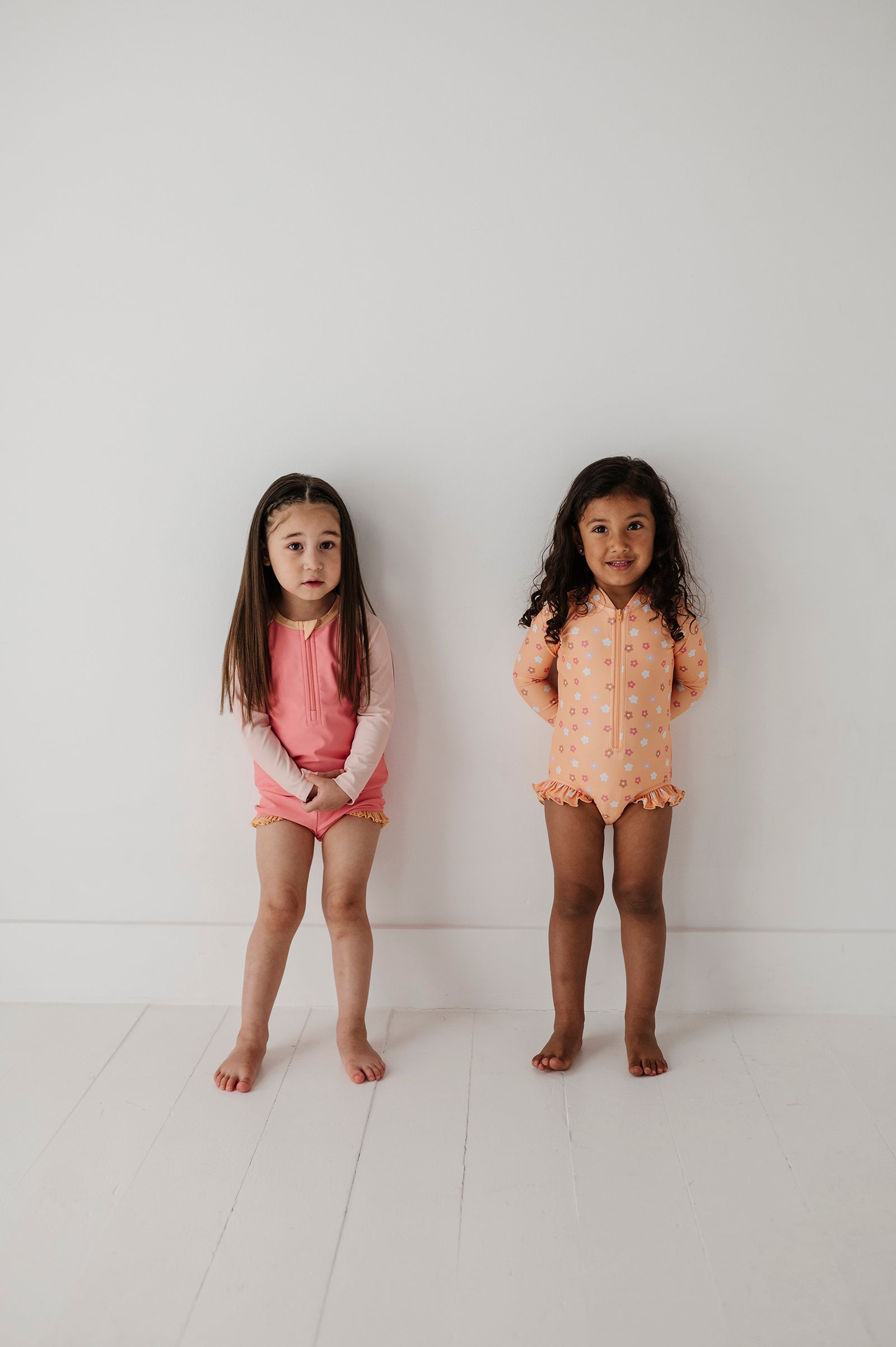 Girl's One-Piece Ruffle Rash Guard Swimsuit