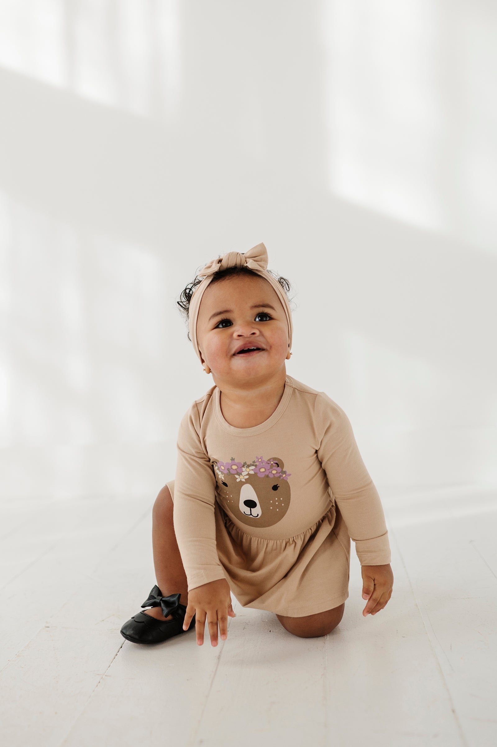 Baby Girl Long Sleeve Bodysuit Dress Set