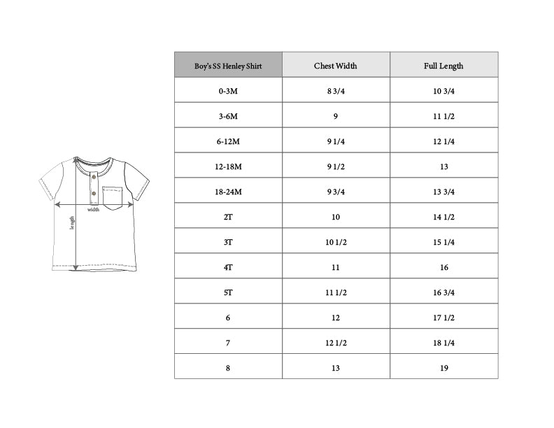Boy's Short Sleeve Henley Shirt