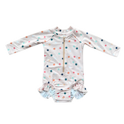 Girl's One-Piece Ruffle Rash Guard Swimsuit