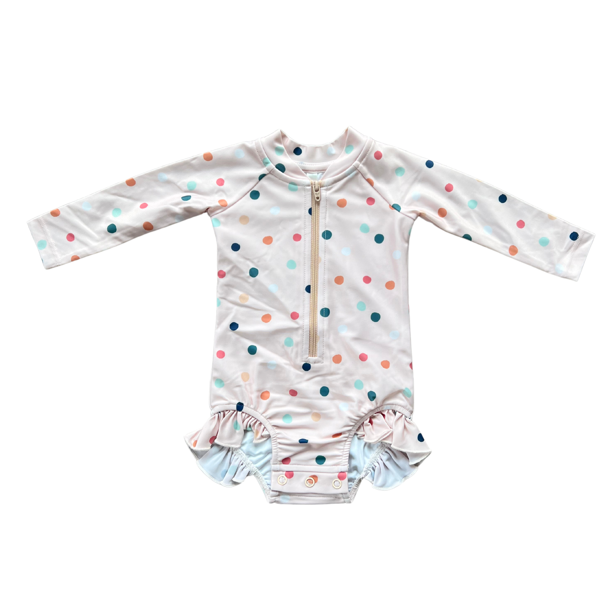 Girl's One-Piece Ruffle Rash Guard Swimsuit