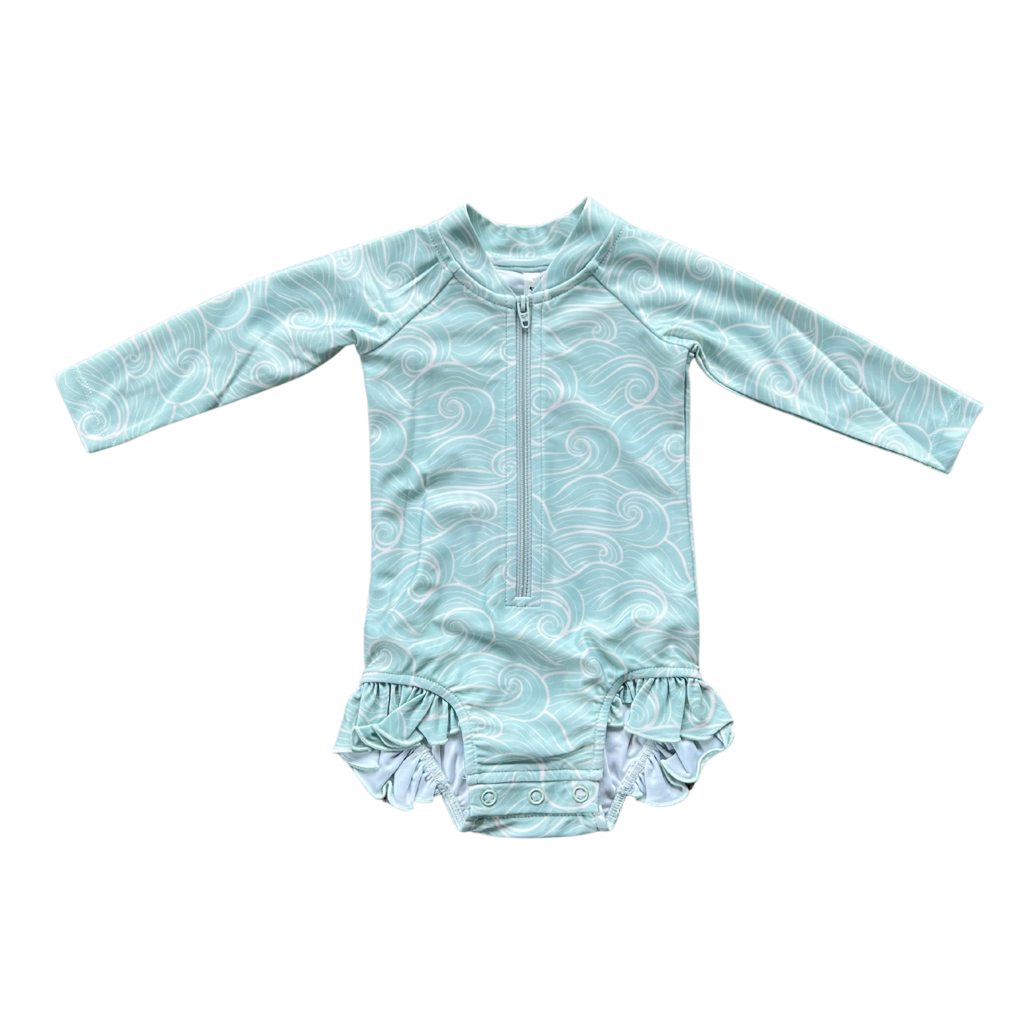 Girl's One-Piece Ruffle Rash Guard Swimsuit