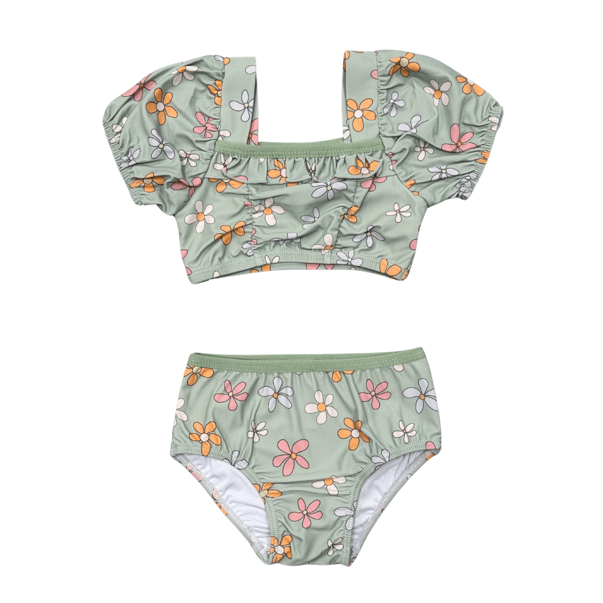 Girl's Puff Sleeve Swimsuit - babysprouts clothing company