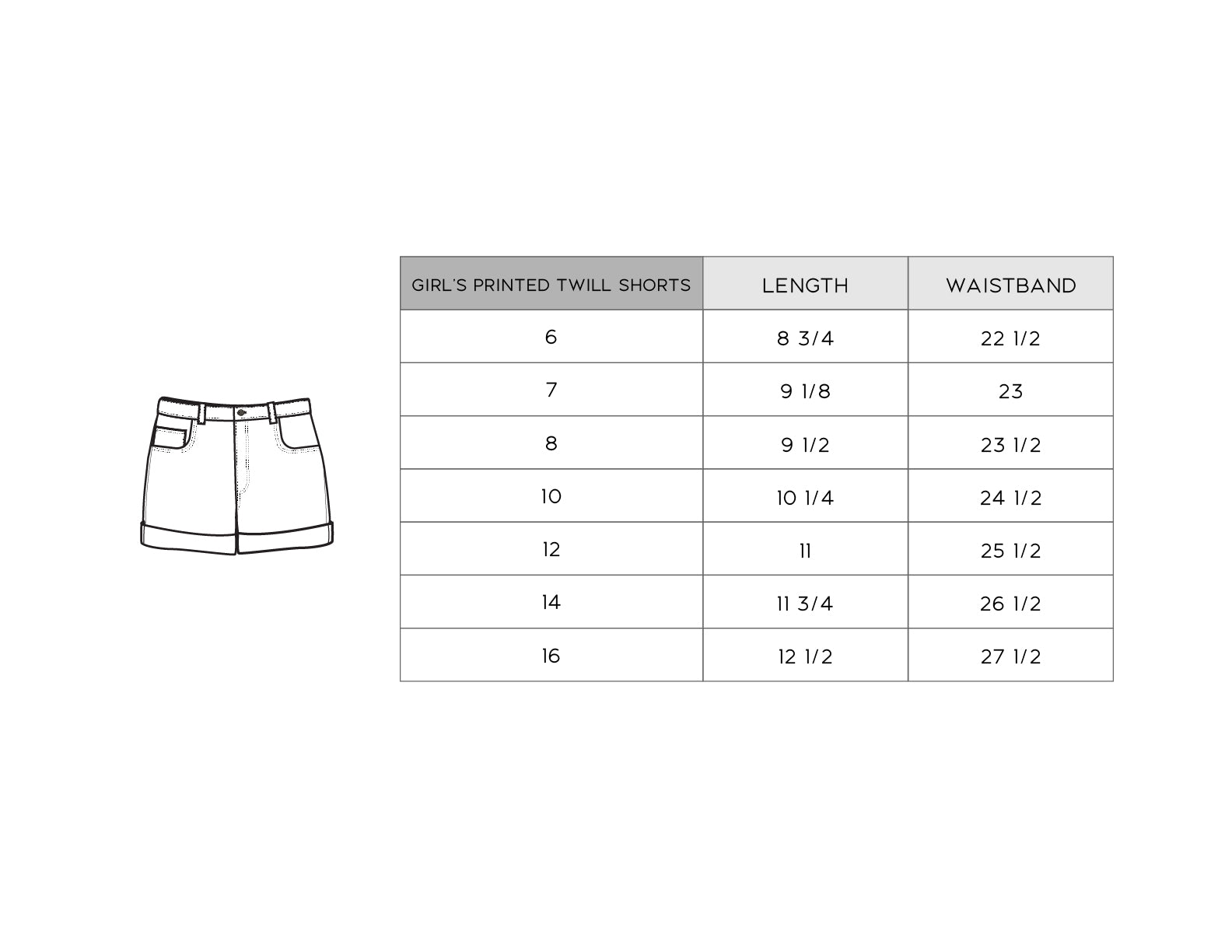 Girl's Printed Twill Shorts