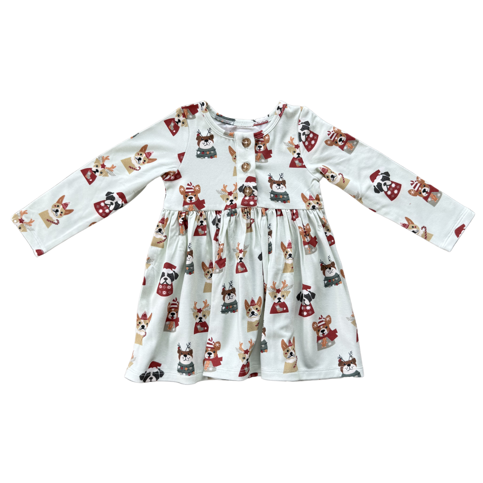 Girl's Long Sleeve Henley Dress