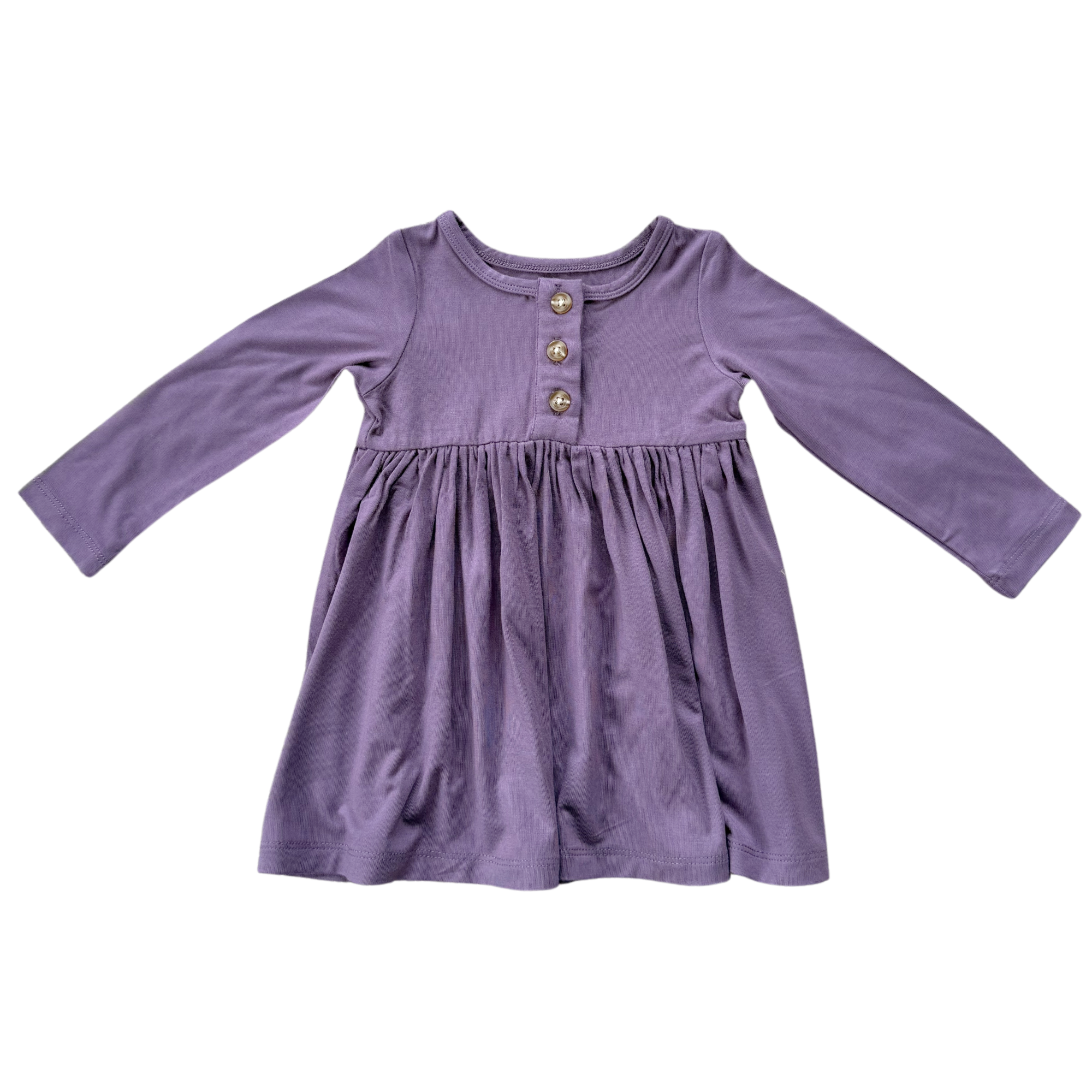 Girl's Long Sleeve Henley Dress