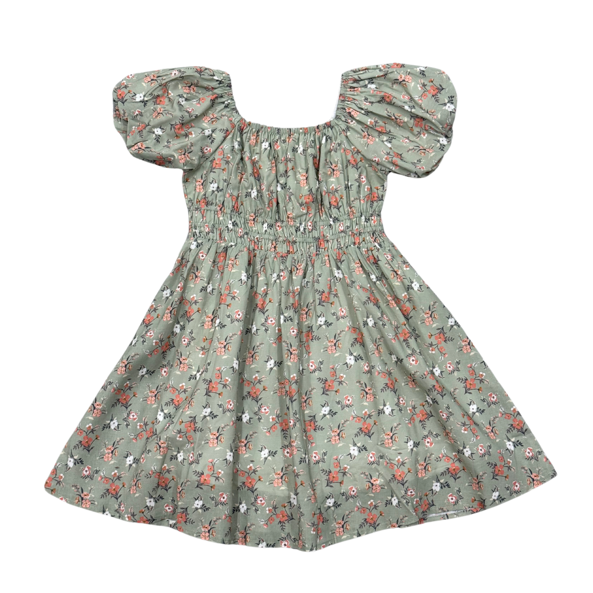 Peasant Bubble Sleeve Dress